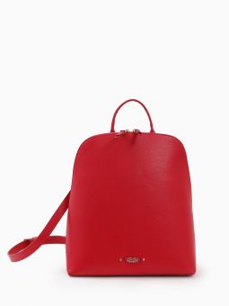 Купить итальянский красный большой женский рюкзак из натуральной кожи на короткой ручке и длинных регулируемых съёмных кожаных ремешках на плечи с доставкой по Москве и всей России в интернет-магазине модных женских сумок и аксессуаров